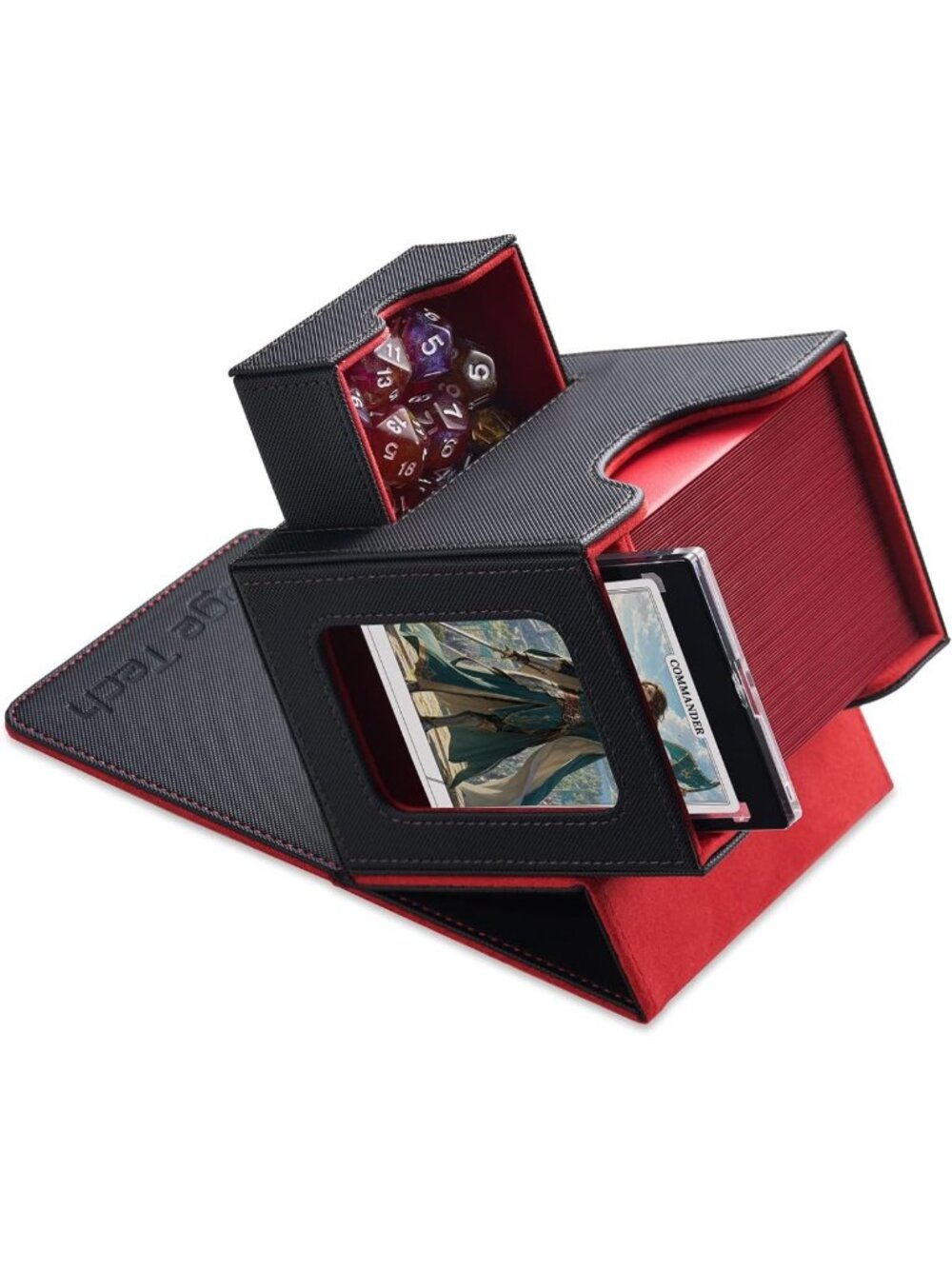 MTG Commander Card Deck Box - Holds 100 Double-Sleeved Cards & Dice Tray